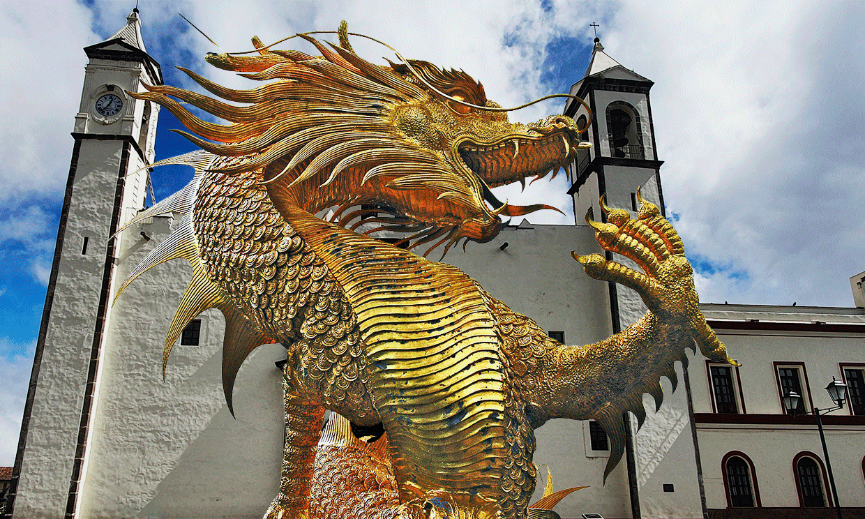 Un dragón atemoriza Zacatlán de las Manzanas, Puebla